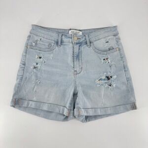 Judy Blue Aztec Print Distressed Denim Shorts Light Wash JB150137 Mens M‎